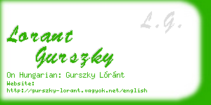 lorant gurszky business card